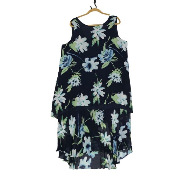 Spenser Jeremy Silk Floral Layered Sleeveless Dress Ruffles Womens Size 18 EUC - Picture 3 of 8